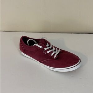 Burgundy Maroon Lace up Vans Sneakers Size Woman’s 10